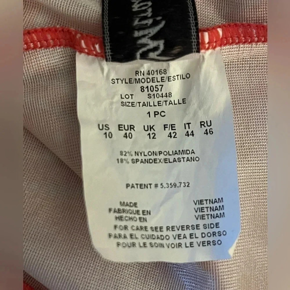 MiracleSuit Spaghetti Strap Spiral Dots Tankini Swimsuit Top V-Neck Size 10 - Picture 9 of 10